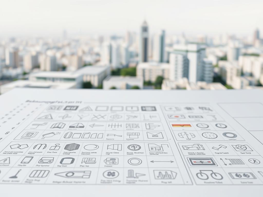 A detailed, technical illustration of a Bebauungsplan Zeichenerklärung, depicting the key elements and symbols used in urban planning documents. The image showcases a clean, technical style with a neutral color palette, evenly lit with soft directional lighting to highlight the diagrams and annotations. The foreground features a grid-like layout of common Bebauungsplan icons and labels, while the background has a subtle, out-of-focus cityscape to provide context. The overall tone is informative and educational, suitable for use in an article on understanding Bebauungsplan legends. A detailed, technical illustration of a Bebauungsplan Zeichenerklärung, depicting the key elements and symbols used in urban planning documents. The image showcases a clean, technical style with a neutral color palette, evenly lit with soft directional lighting to highlight the diagrams and annotations. The foreground features a grid-like layout of common Bebauungsplan icons and labels, while the background has a subtle, out-of-focus cityscape to provide context. The overall tone is informative and educational, suitable for use in an article on understanding Bebauungsplan legends.