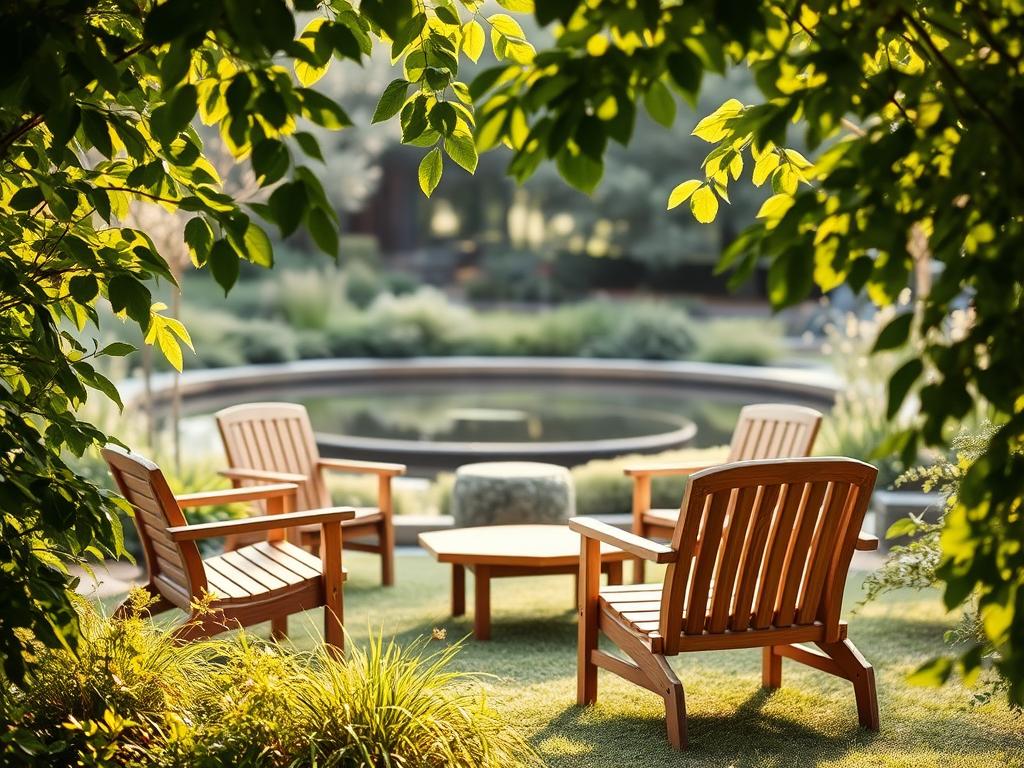 Gartenmöbel aus Holland: Ihr Schlüssel zu Wohlfühlmomenten - Garten & Outdoor Living - A serene garden setting featuring a collection of high quality sustainably crafted Dutch 1