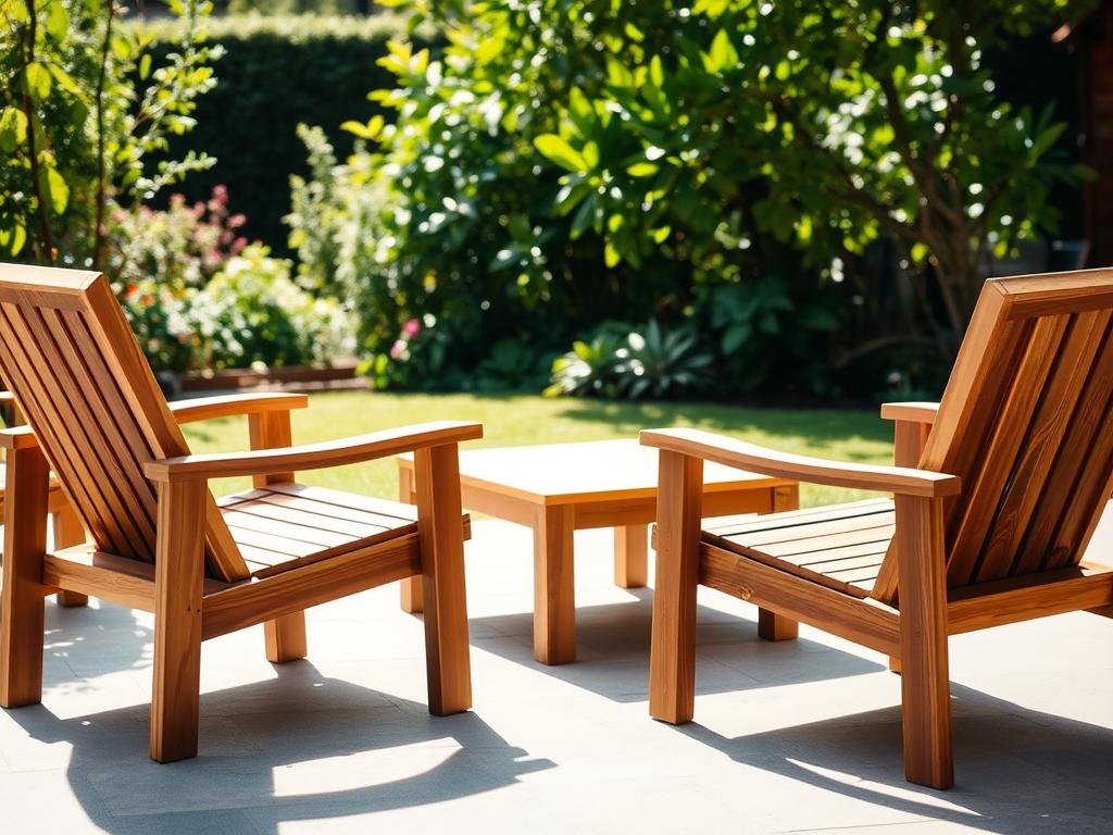A warm, sun-dappled scene of a teak patio set, the rich grain of the wood glistening in the soft light. In the foreground, a pair of sturdy, weather-resistant lounge chairs invite relaxation, their clean-lined silhouettes complemented by the gently curving arms. In the middle ground, a low-slung coffee table, its surface smooth and inviting, stands ready to hold refreshments or a favorite book. The background reveals a lush garden, its verdant foliage providing a verdant backdrop to this oasis of outdoor comfort. The overall impression is one of quality, durability, and a touch of modern elegance - the perfect embodiment of high-end, discounted garden furniture. A warm, sun-dappled scene of a teak patio set, the rich grain of the wood glistening in the soft light. In the foreground, a pair of sturdy, weather-resistant lounge chairs invite relaxation, their clean-lined silhouettes complemented by the gently curving arms. In the middle ground, a low-slung coffee table, its surface smooth and inviting, stands ready to hold refreshments or a favorite book. The background reveals a lush garden, its verdant foliage providing a verdant backdrop to this oasis of outdoor comfort. The overall impression is one of quality, durability, and a touch of modern elegance - the perfect embodiment of high-end, discounted garden furniture.